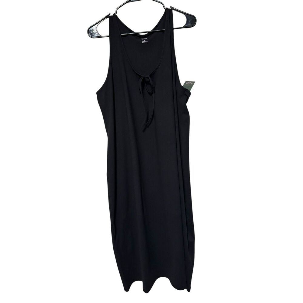 Wild Fable Black Midi Dress 3X Tie Front Sleeveless Minimalist Dress